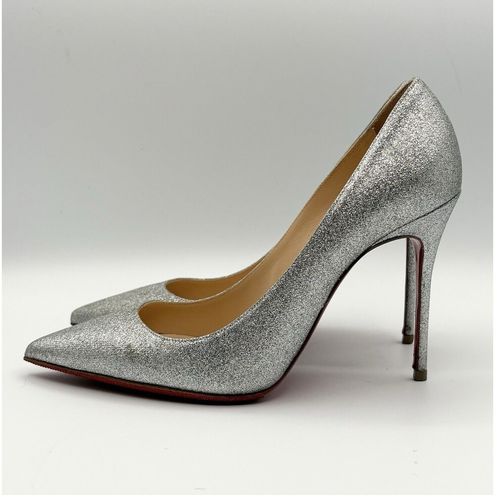 Christian Louboutin Sparkling Silver Heels - Picture 2 of 16